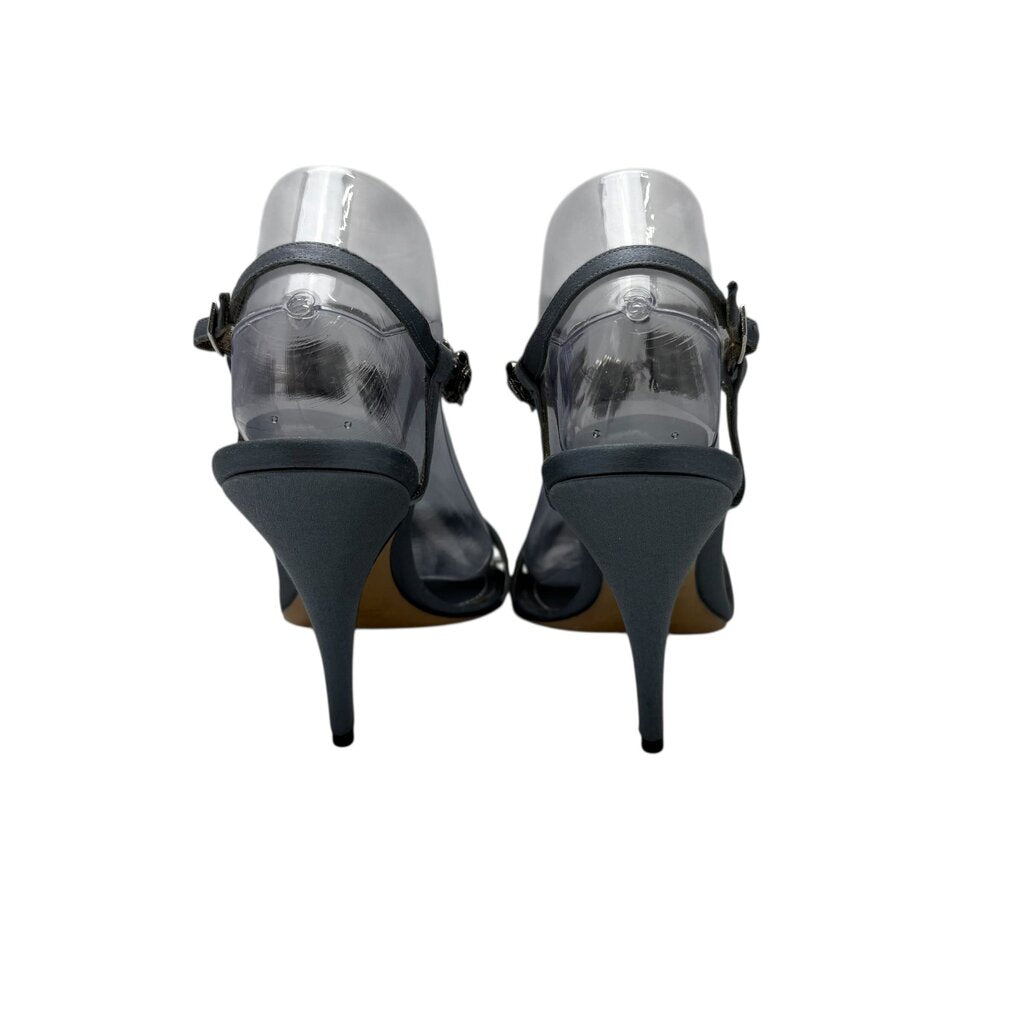 Rene Caovilla Jeweled Strap Satin Heels