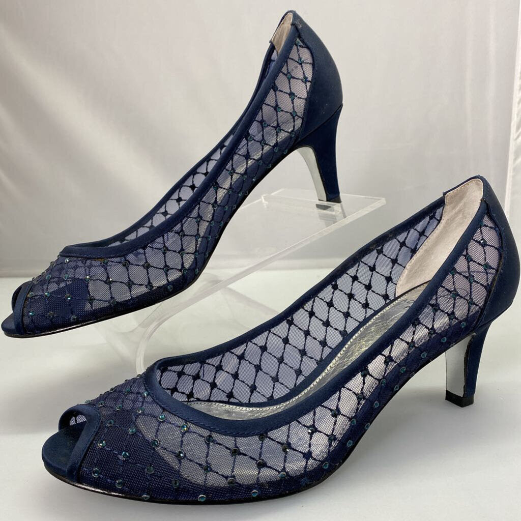 Jamie Netted Rhinestone Peep Toe / JA4
