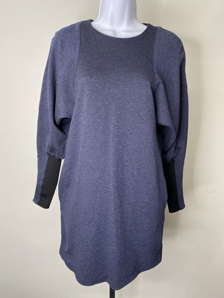 Ribbed Sleeve Back-Zip Tunic