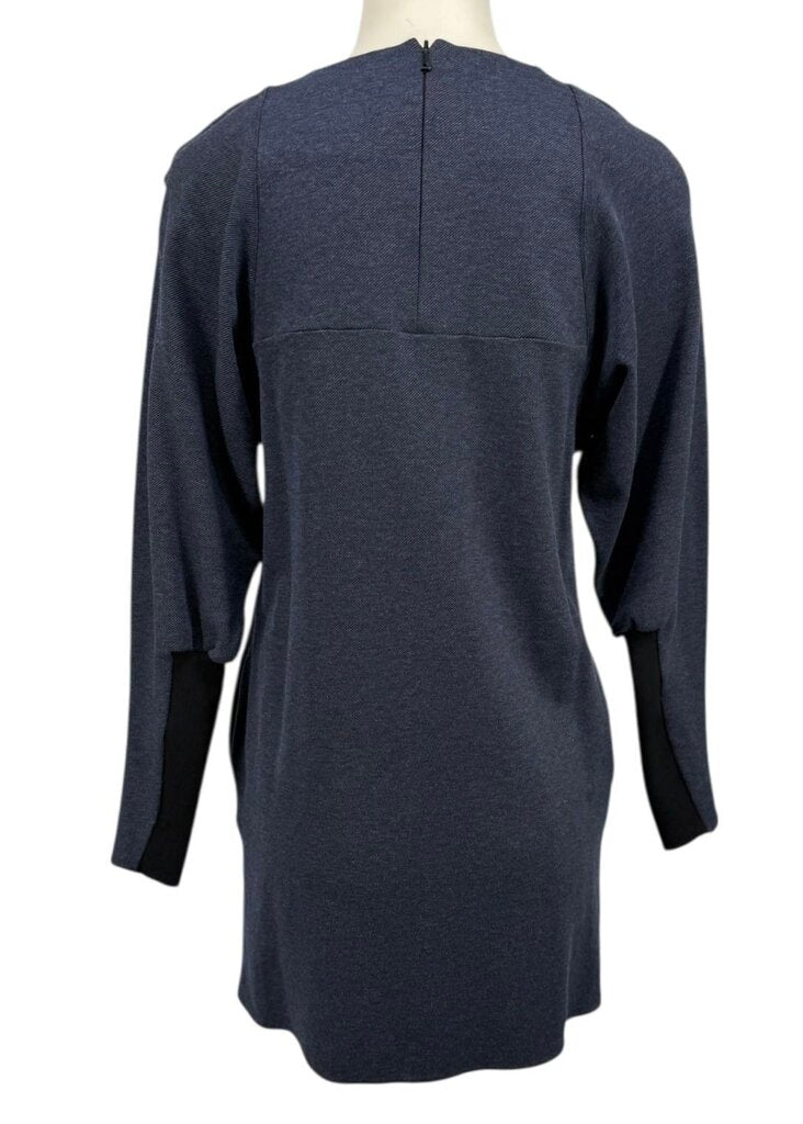 Ribbed Sleeve Back-Zip Tunic