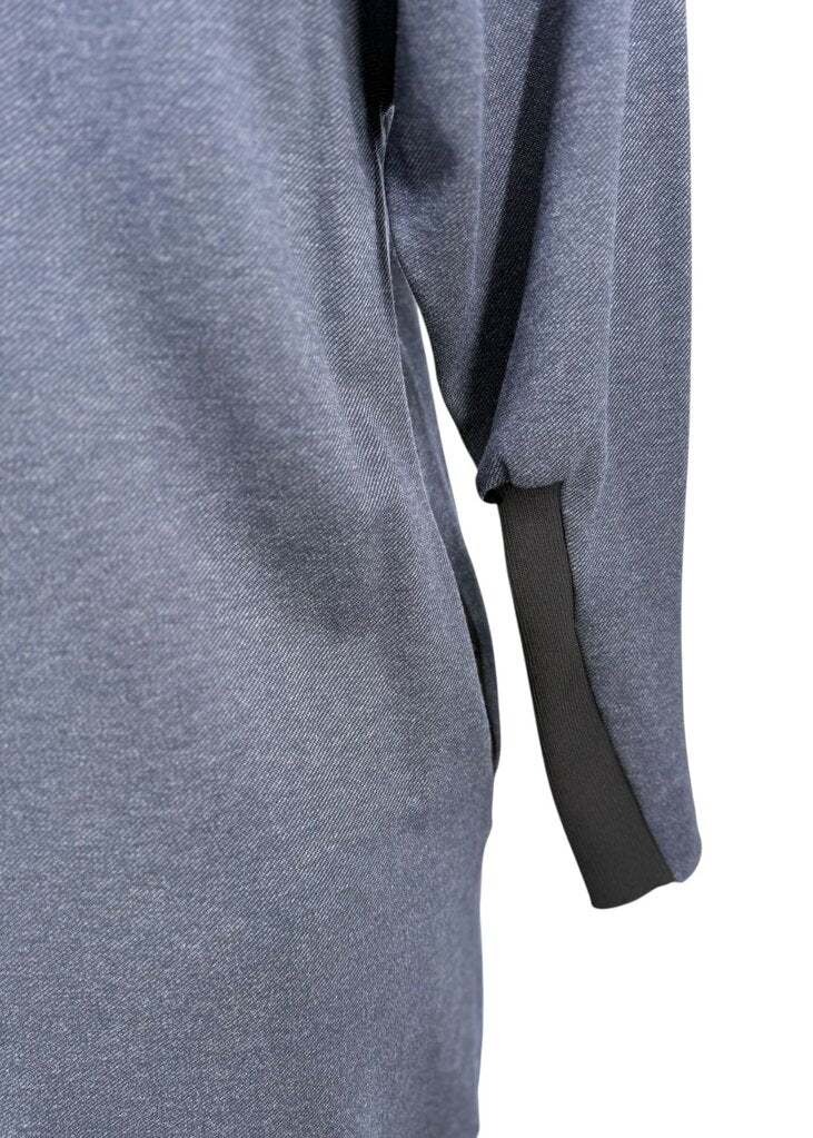 Ribbed Sleeve Back-Zip Tunic