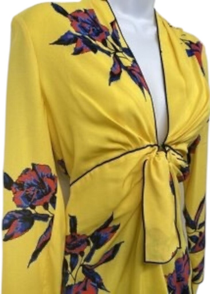 Floral Tie-Front Silk Top