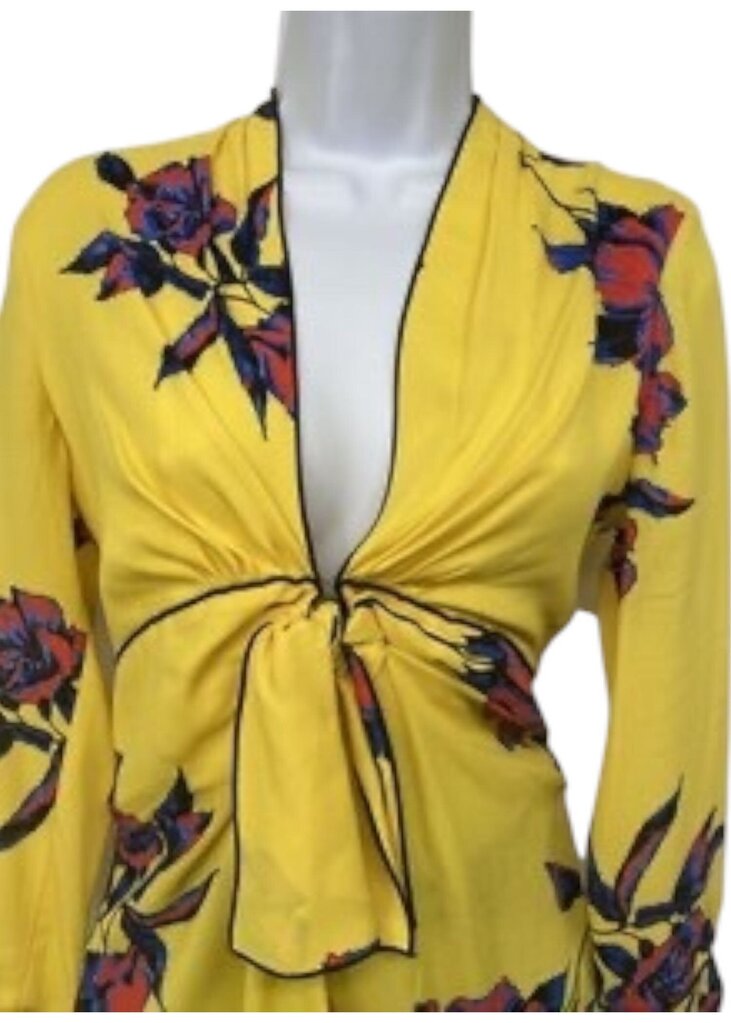 Floral Tie-Front Silk Top