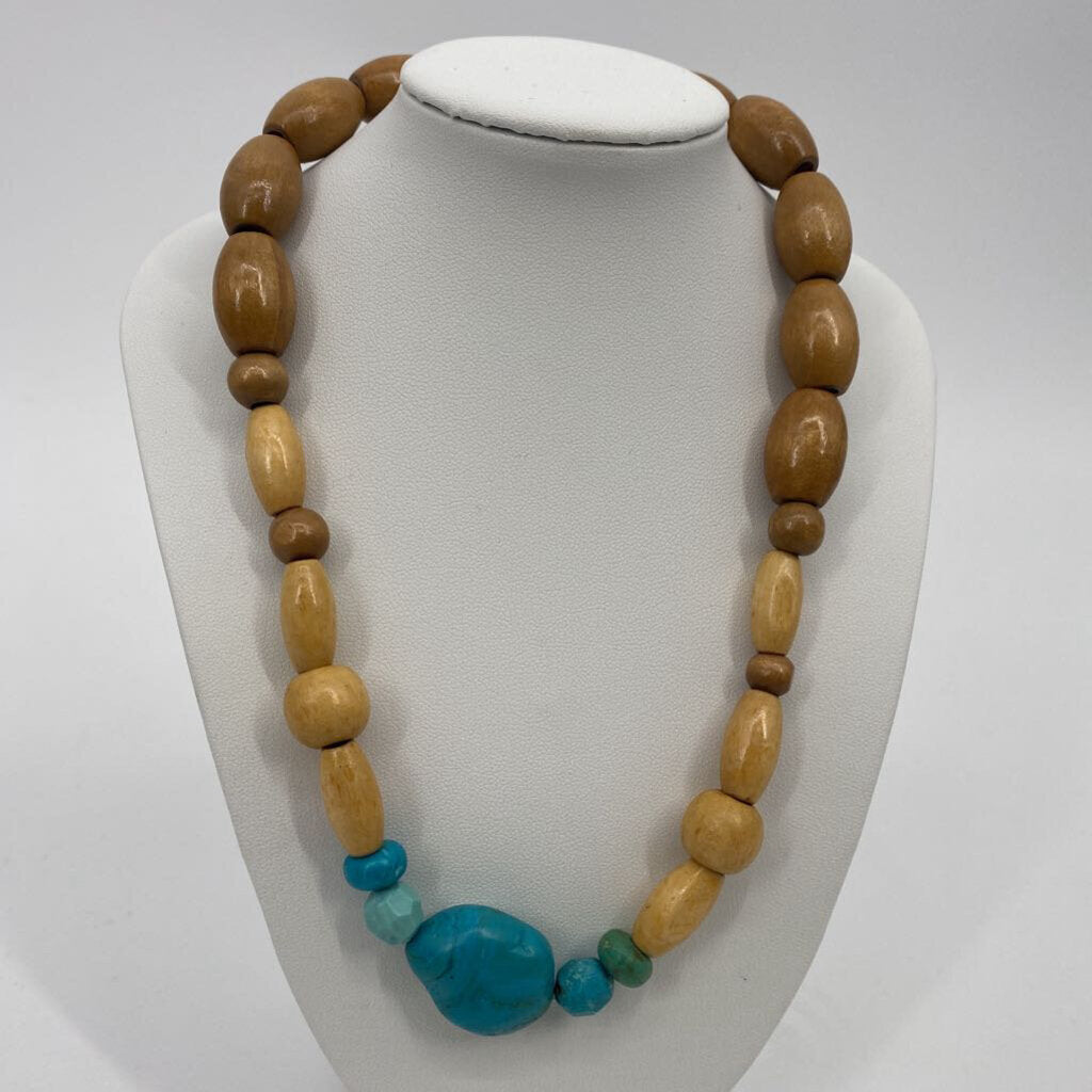 Wood beads with Turquoise / JC4