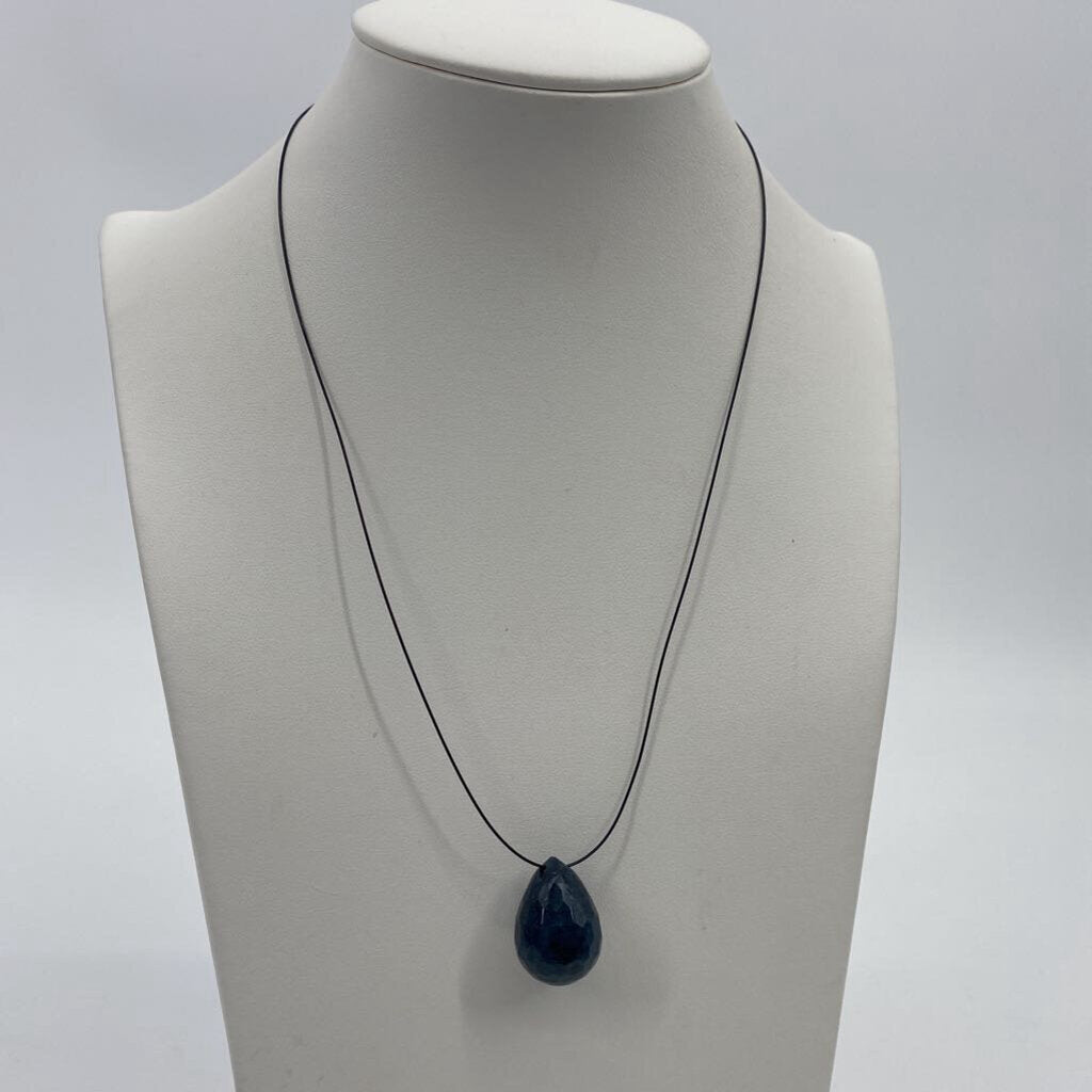 Faceted Teardrop Stone on Cable / JC4