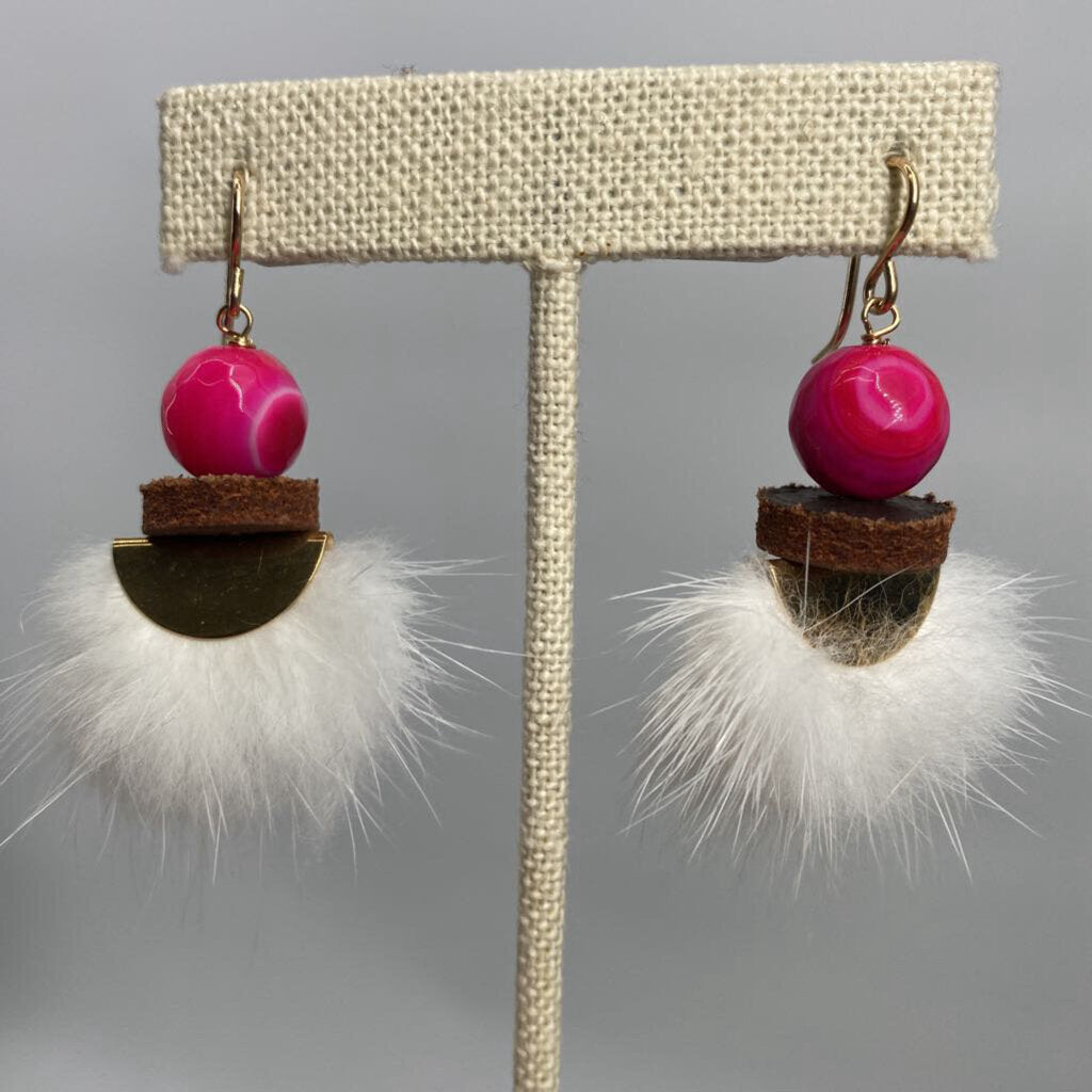 White Pink w Suede & Pink Agate / JD4