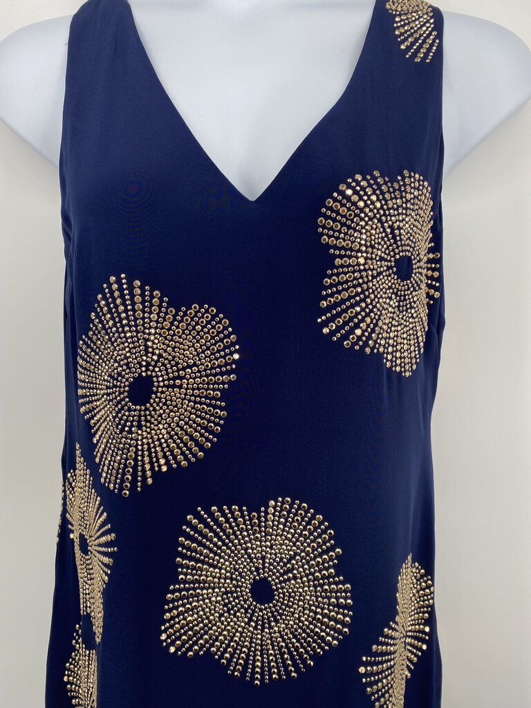 Gold Starburst Studded V-Neck Sheath / LA4
