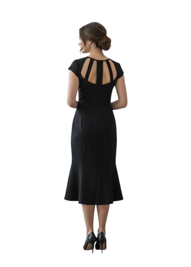 Cutout Neckline Midi Dress