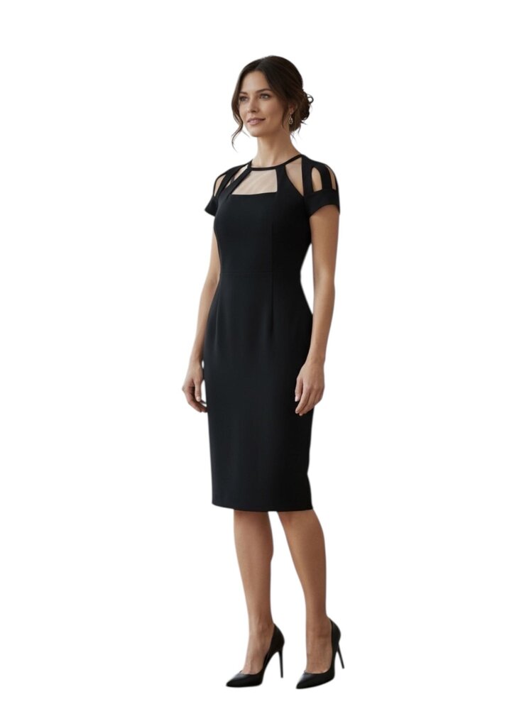 Cutout Neckline Midi Dress