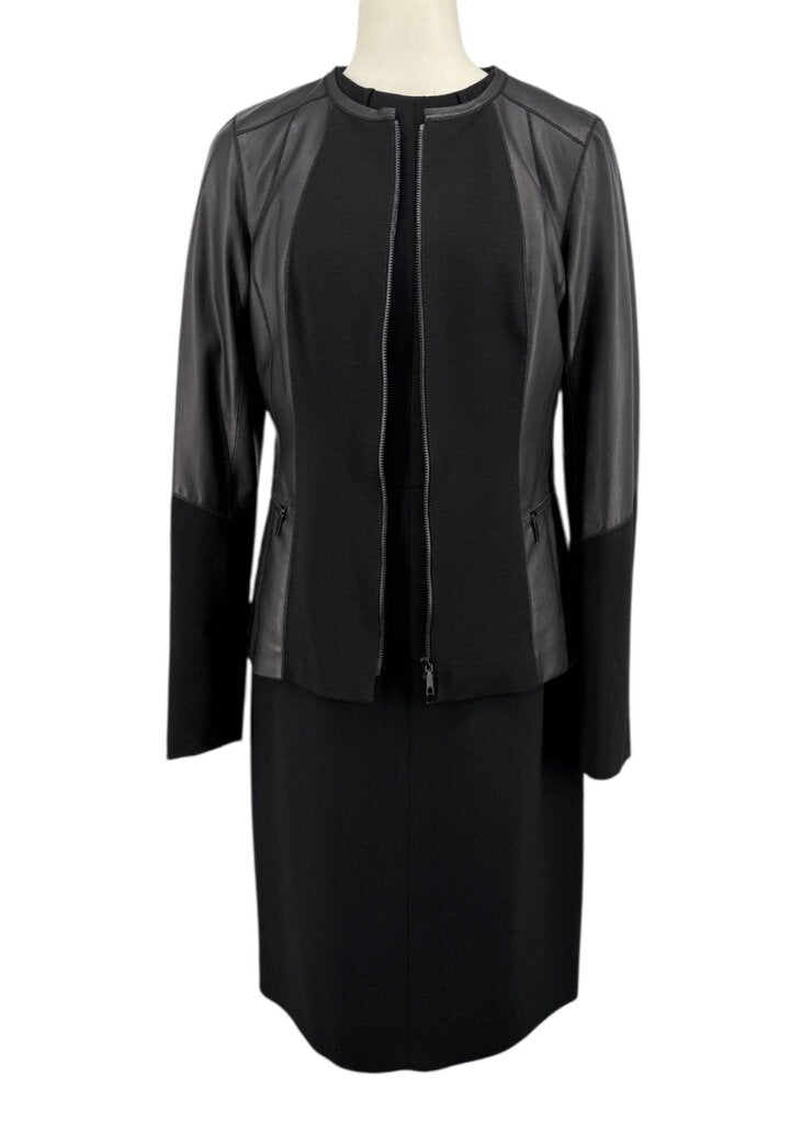 Leather & Cotton Full Zip No Collar / LC4