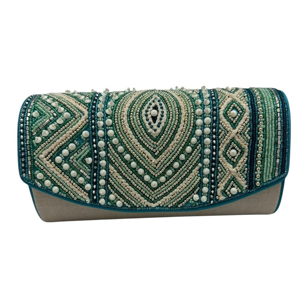 Beaded Envelope Barrel Clutch