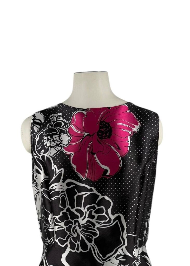 Mi Jong Lee Silk Dot & Floral Dress