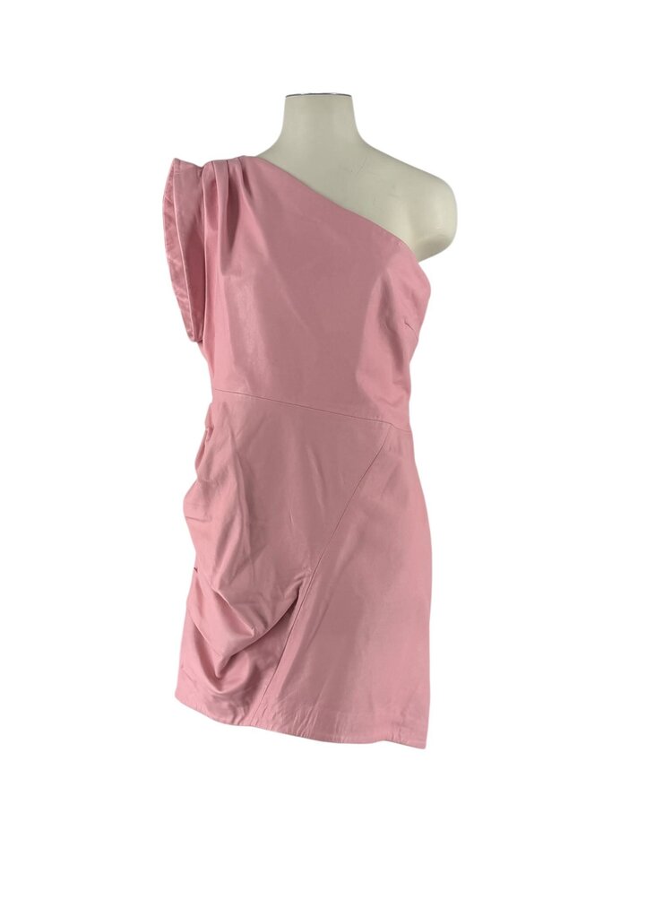 LaMarque Corey One Shoulder Leather Mini Dress