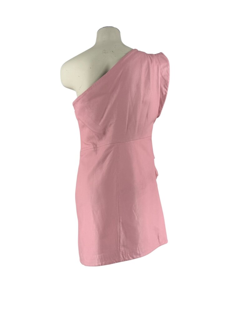 LaMarque Corey One Shoulder Leather Mini Dress