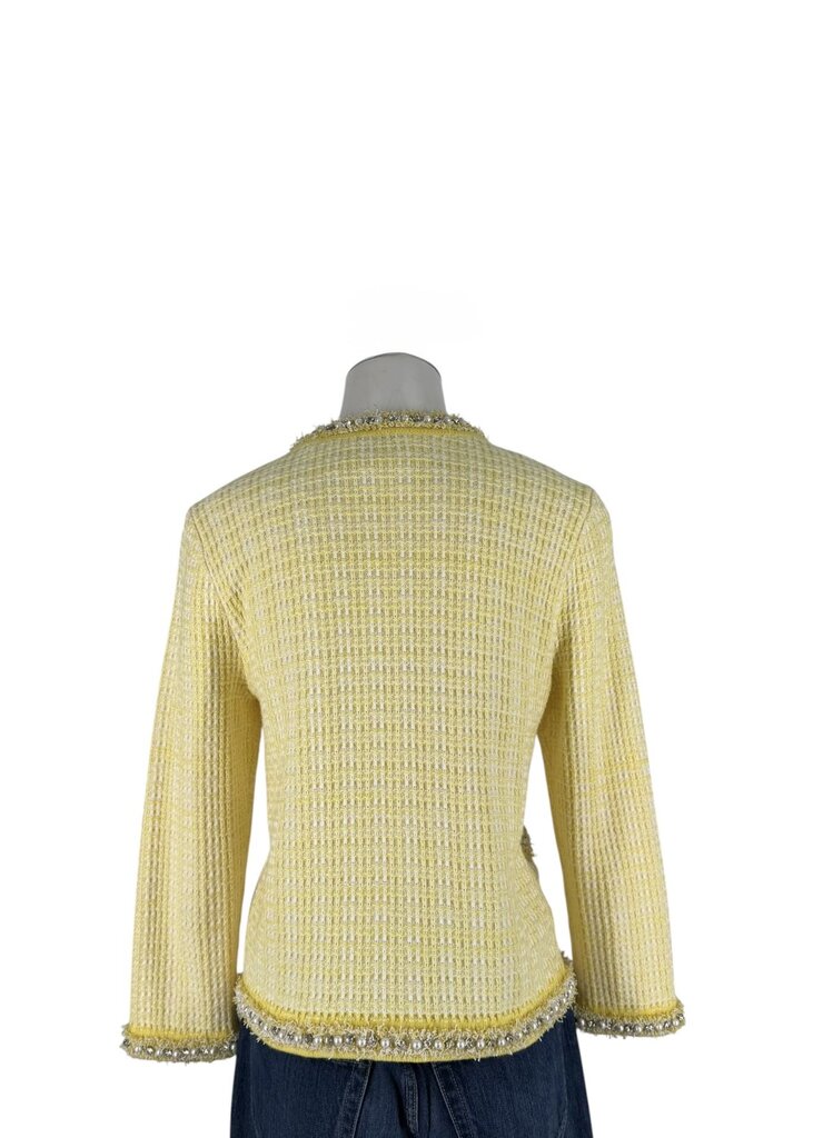 Pearl and Rhinestone Trim Tweed Blazer