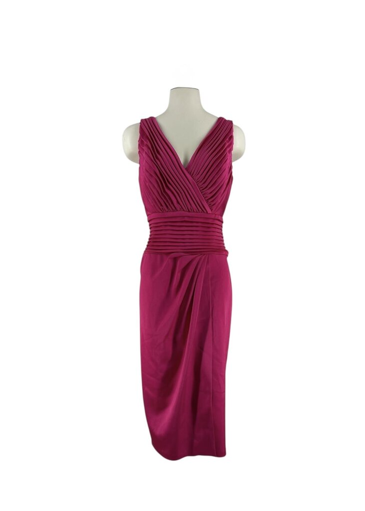 Tadashi Pleated Sleeveless Faux Wrap Dress