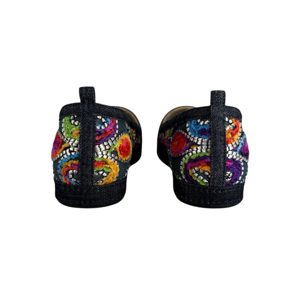 Embroidered Espadrille Flat / Eb6