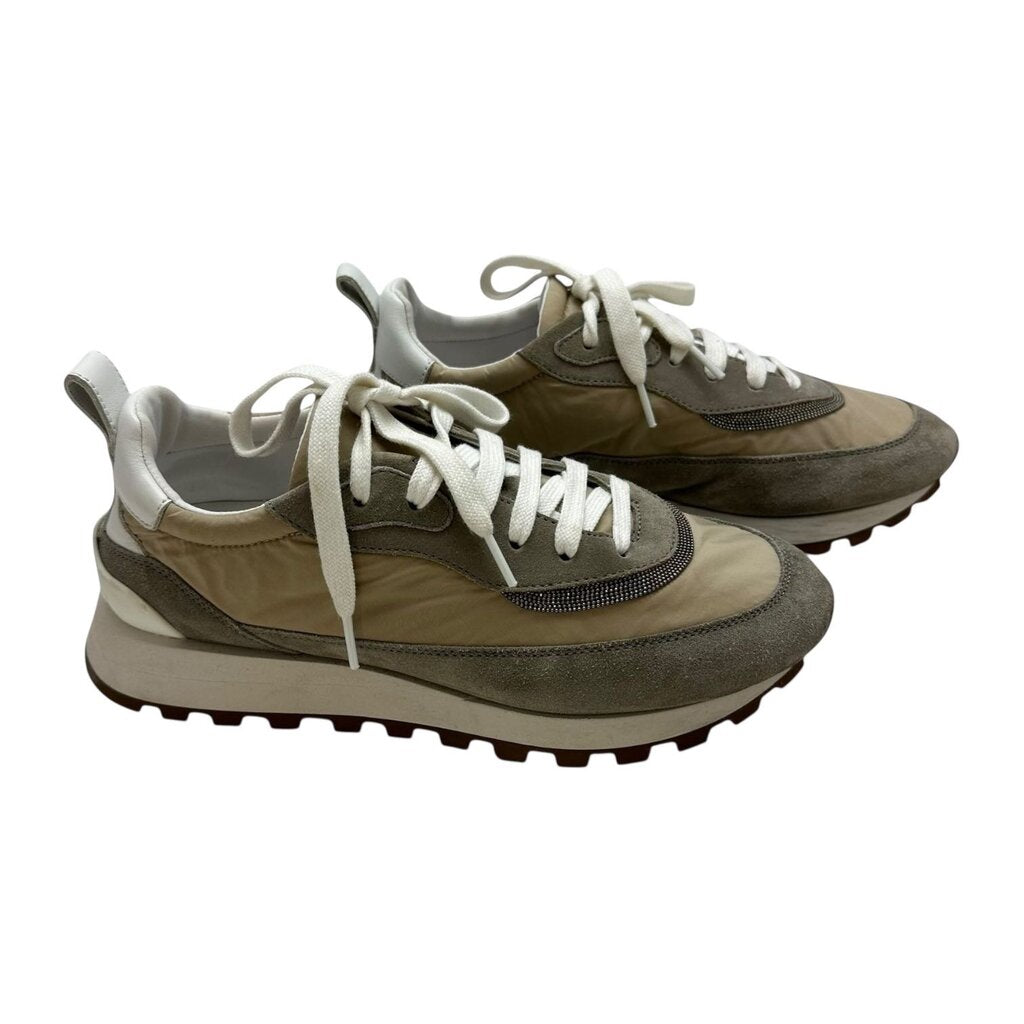 Beaded Suede Panel Sneaker