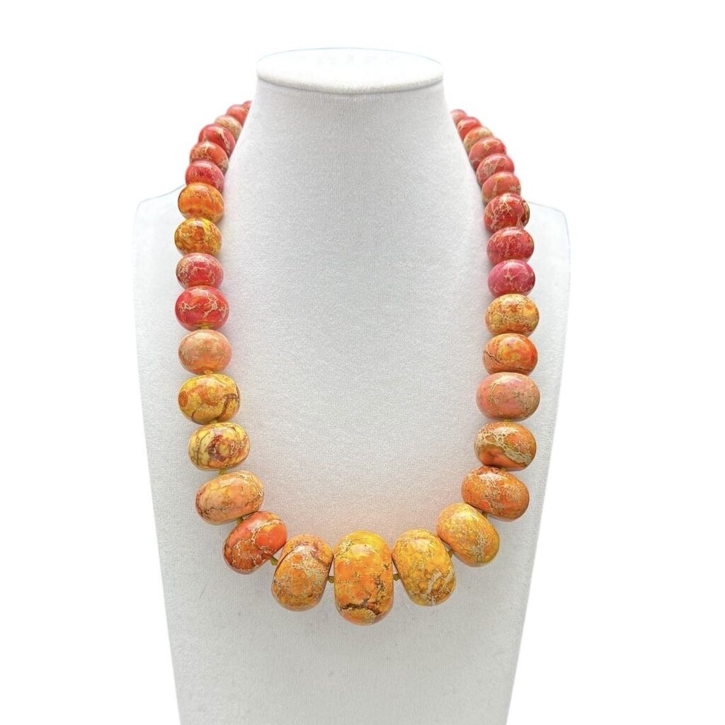 Orange Pink Sea Salt Marbled Jasper / FC5