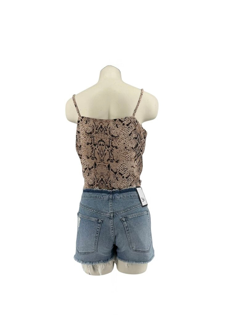 3x1 Stripped Shelter Bullet Distressed Denim Shorts