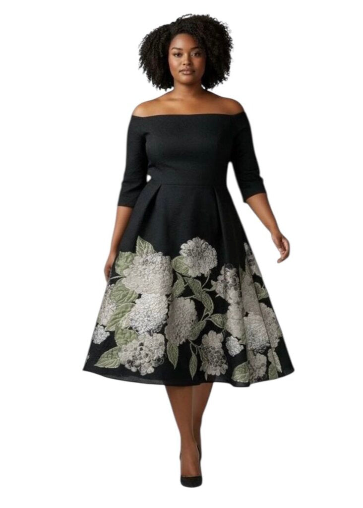 Hydrangea Off Shoulder A-Line Gown