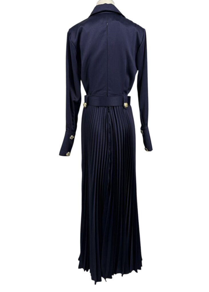 Flora Collared Knife Pleat Maxi / HC5