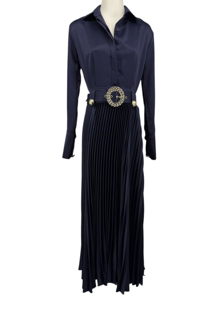 Flora Collared Knife Pleat Maxi / HC5