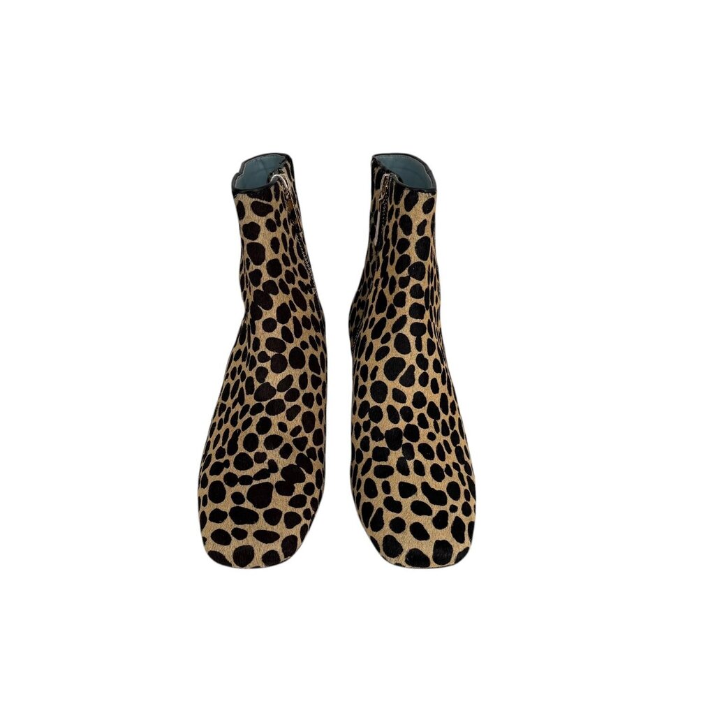 Frances Valentine Marnie Haircalf Bootie with Side Zipper and Gold Dimensional Heel