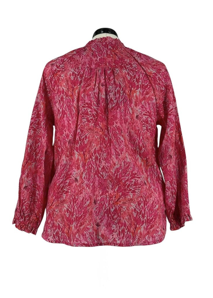 Ruffle Neck Floral Blouse