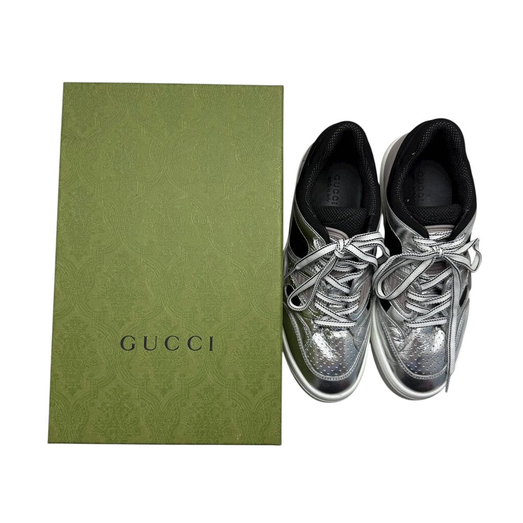 Gucci Mac 80 Basket Metallic Women's Leather Trainer Sneaker