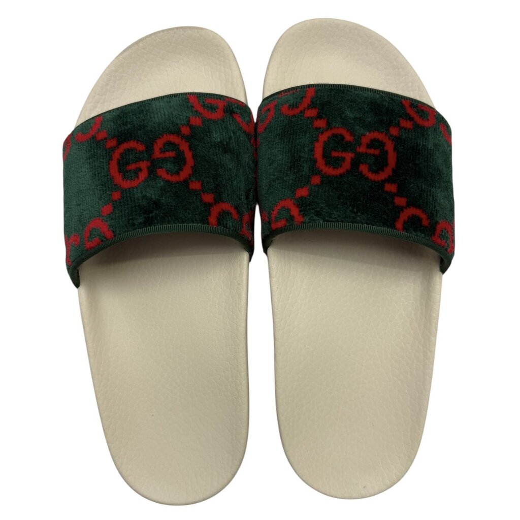 Gucci Unisex Pursuit Terrycloth GG Rubber Slides