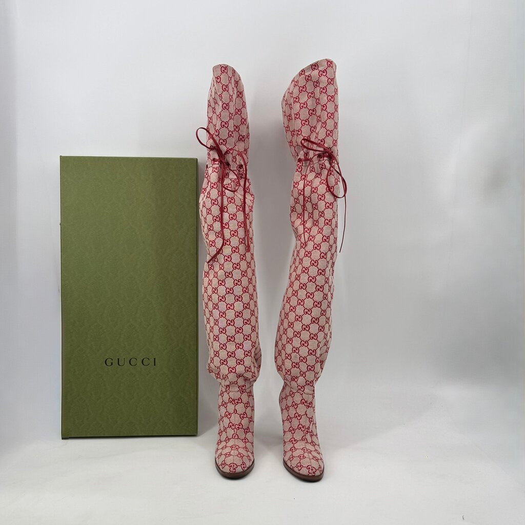 Gucci Lisa GG Guccissima Over the Knee Ladies Heeled Boot