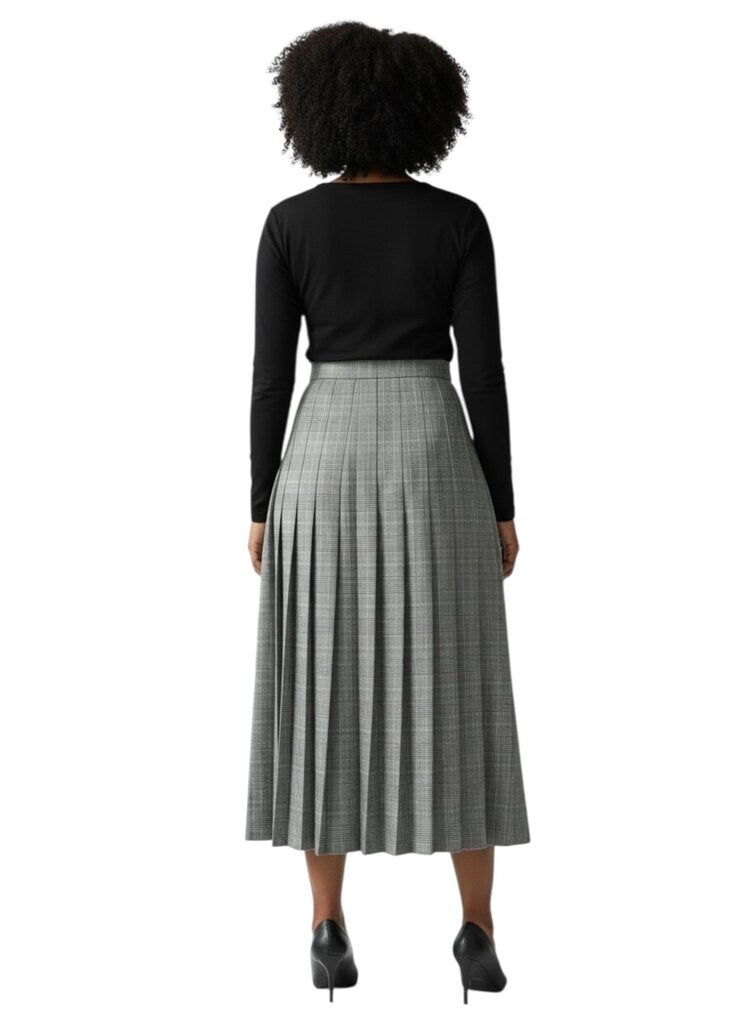 Pleated Wool Maxi Skirt