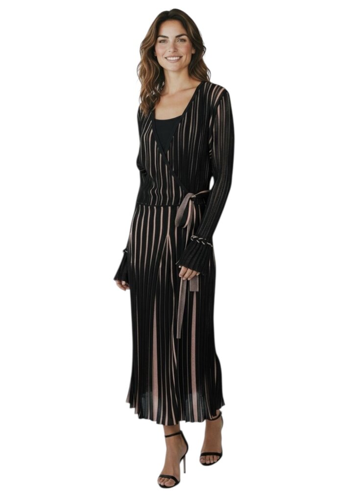 Edeline Ribbed Knit Wrap Dress