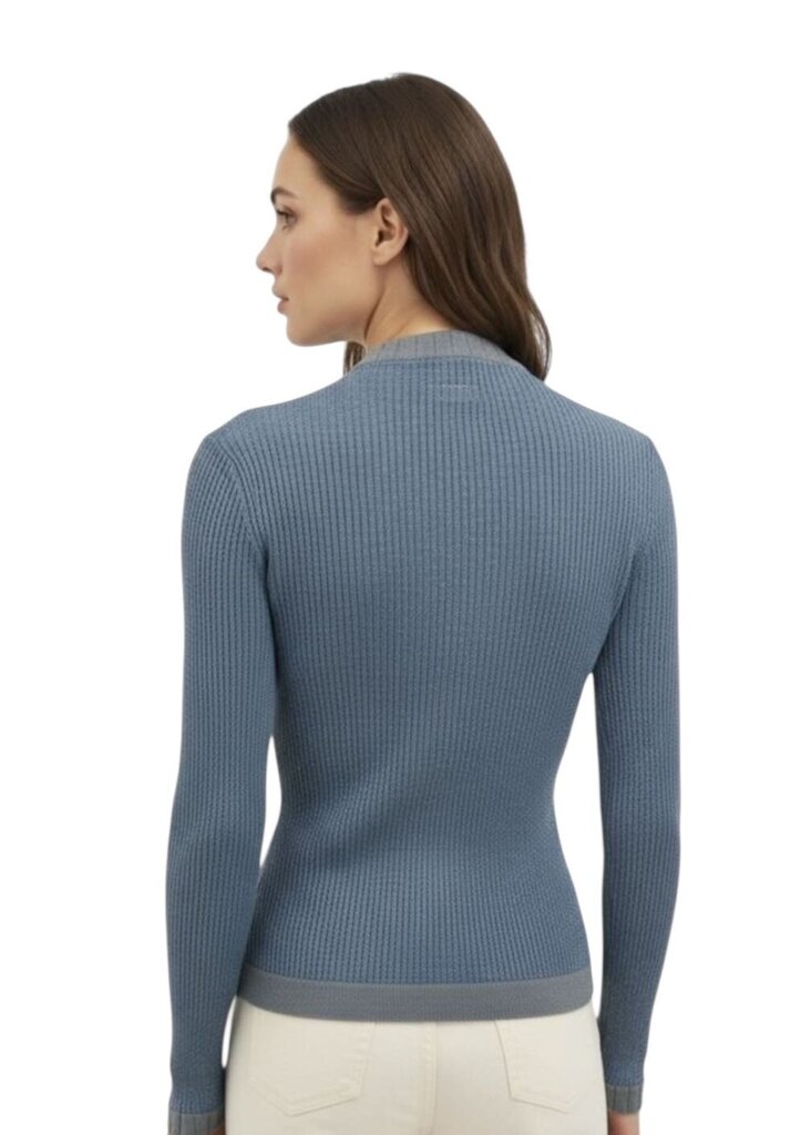 Blue Fine Long Sleeve Glam Knit Top Gucci