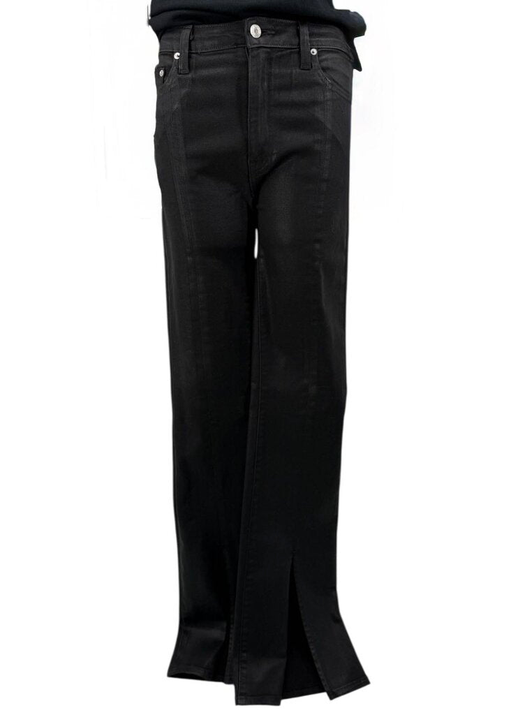 Waxed Split Hem Rivet Jeans