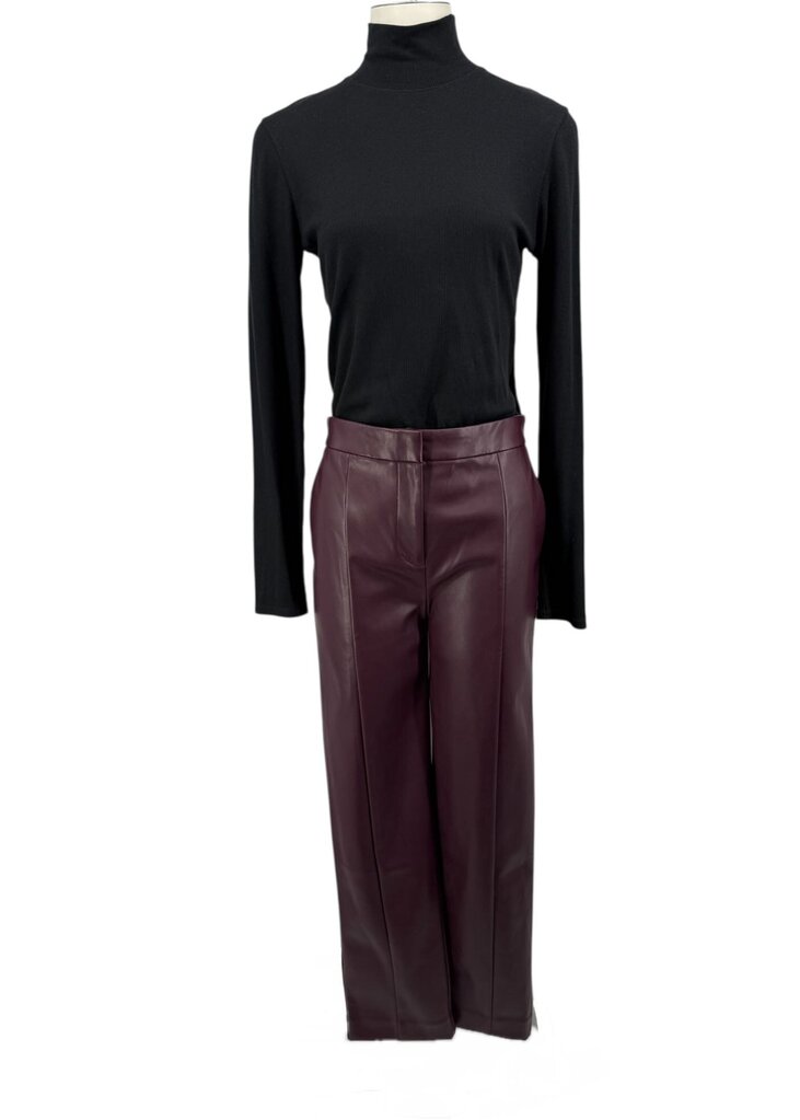Ann Taylor Eva Faux Leather Womens Pants Tapered Tab