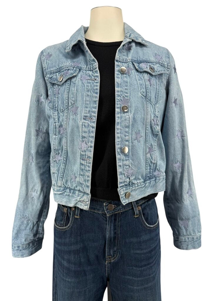 Samantha Sipos Star Jean Jacket with Collar