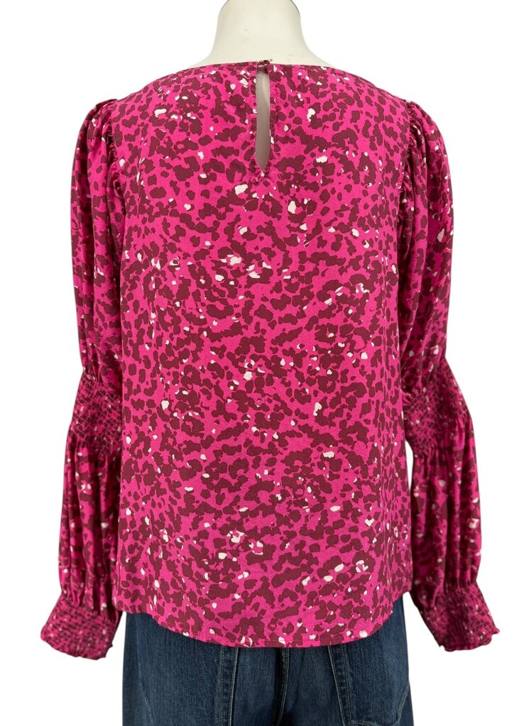 Marie Oliver Fuschia Leopard Top