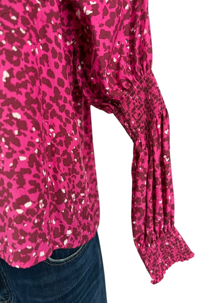 Marie Oliver Fuschia Leopard Top