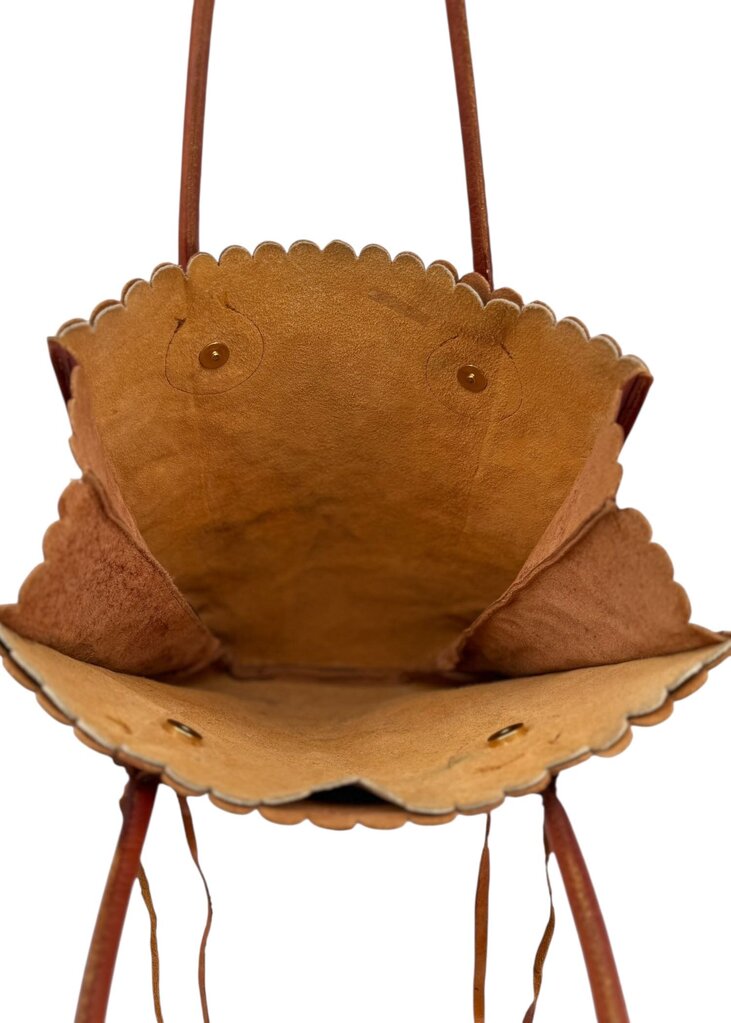 Patricia Nash Womens Tooled Brown Leather Shoulder Bag