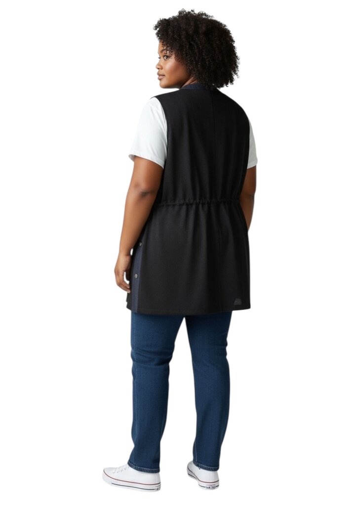 Perforated Suede/Denim Vest