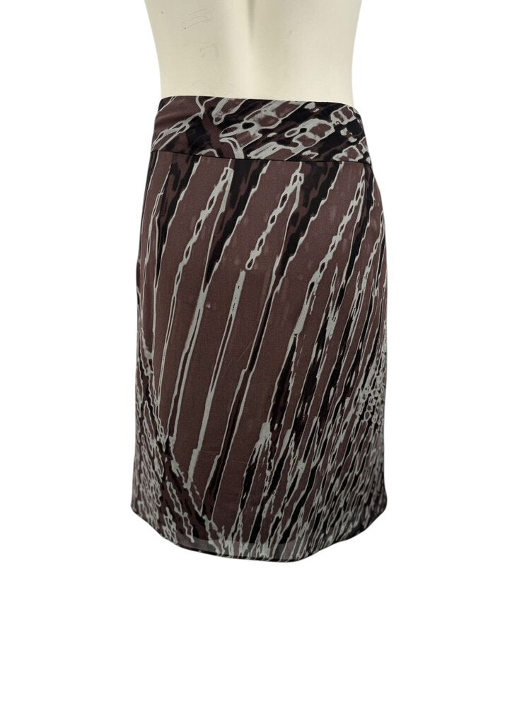 Silk Abstract Print Mini Skirt / JC5
