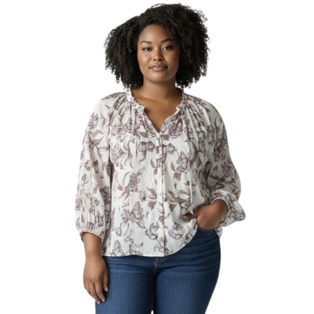 Floral Peasant Top