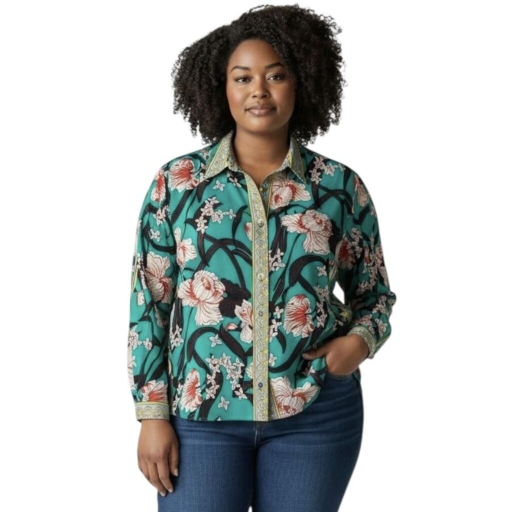 Floral w/ Lavender Button Down \ JC5