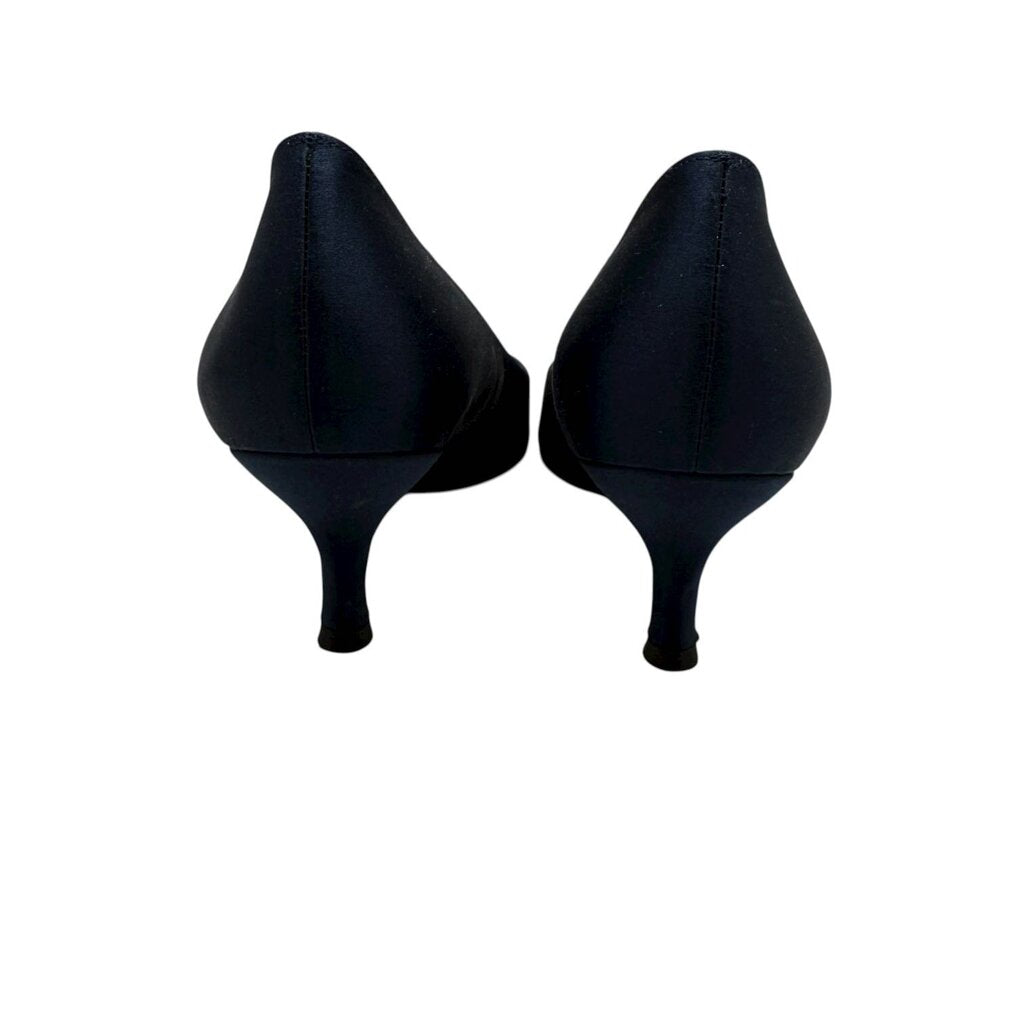 Satin Jeweled Kitten Heels