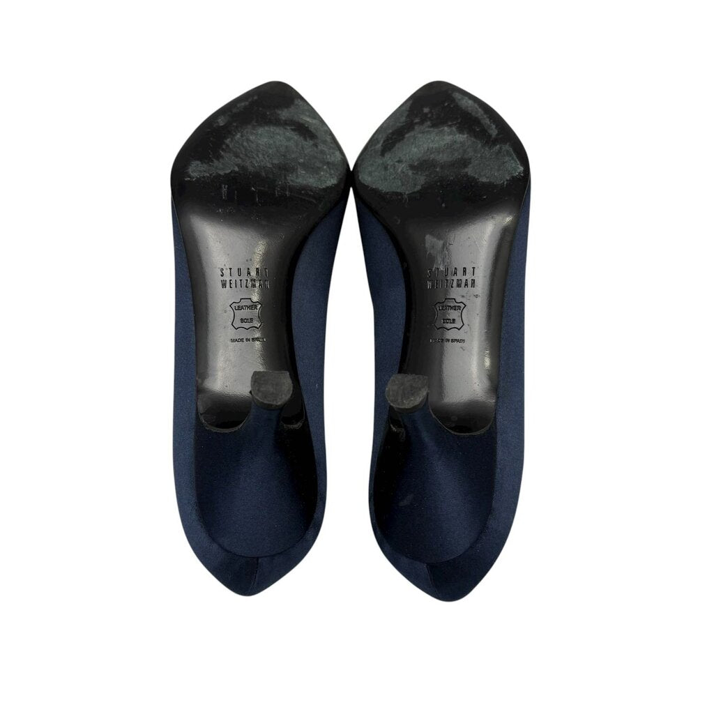 Satin Jeweled Kitten Heels