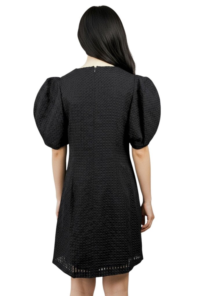 Savile Puff Sleeve Bow Mini Dress