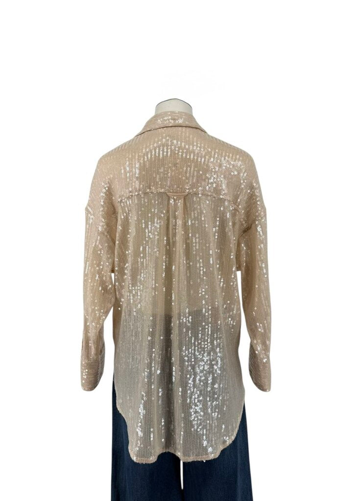 Pilcro, Party Sparkle Button Up Top