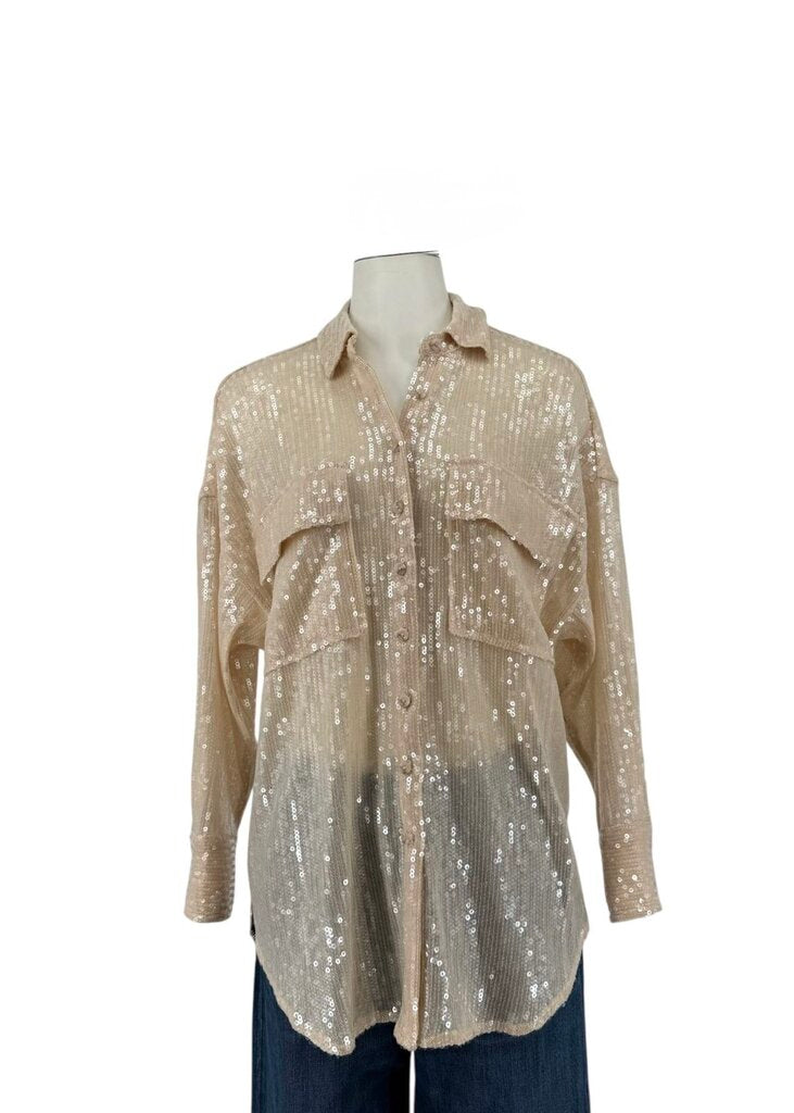 Pilcro, Party Sparkle Button Up Top